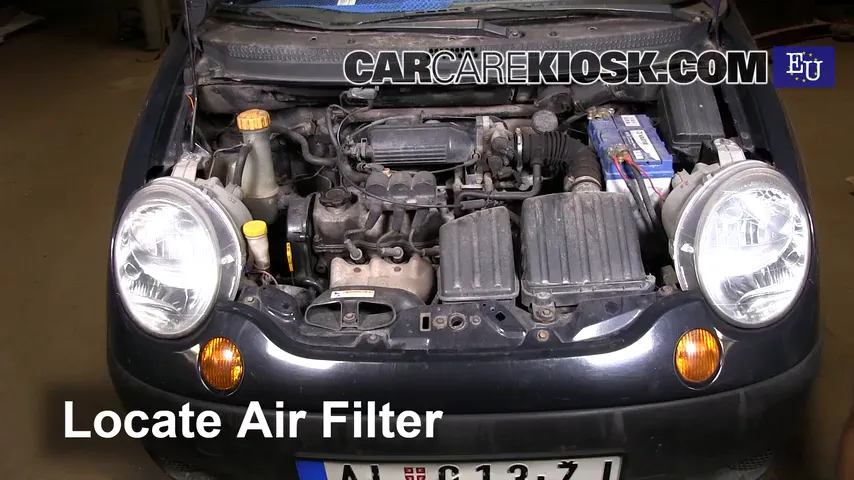 2001 Daewoo Matiz SE 0.8L 3 Cyl. Filtre à air (moteur) Changement